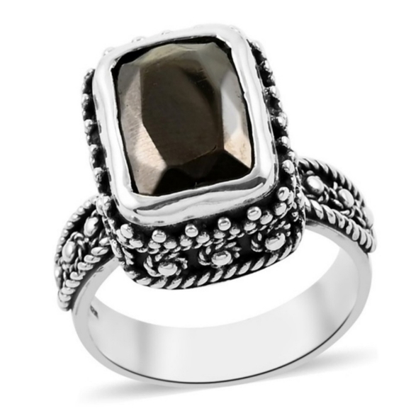 NWT Bali Legacy Elite Shungite Solitaire Ring in Sterling Silver Size 9 - Picture 9 of 12